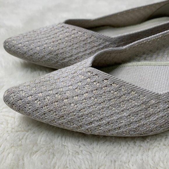 Rothy’s Women's White Gray Honeycomb The Point Toe Ballet Flats Size 9 - Picture 4 of 16